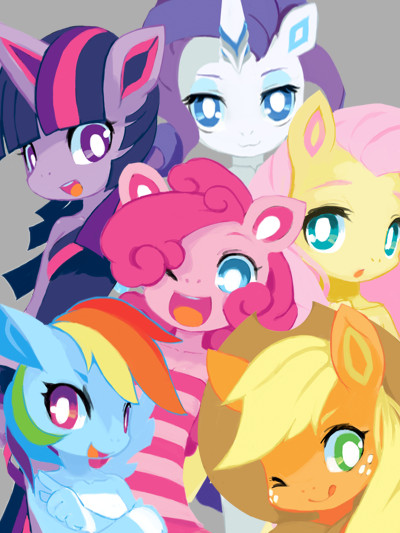 MLPFIM Mane 6 Anthro Versions